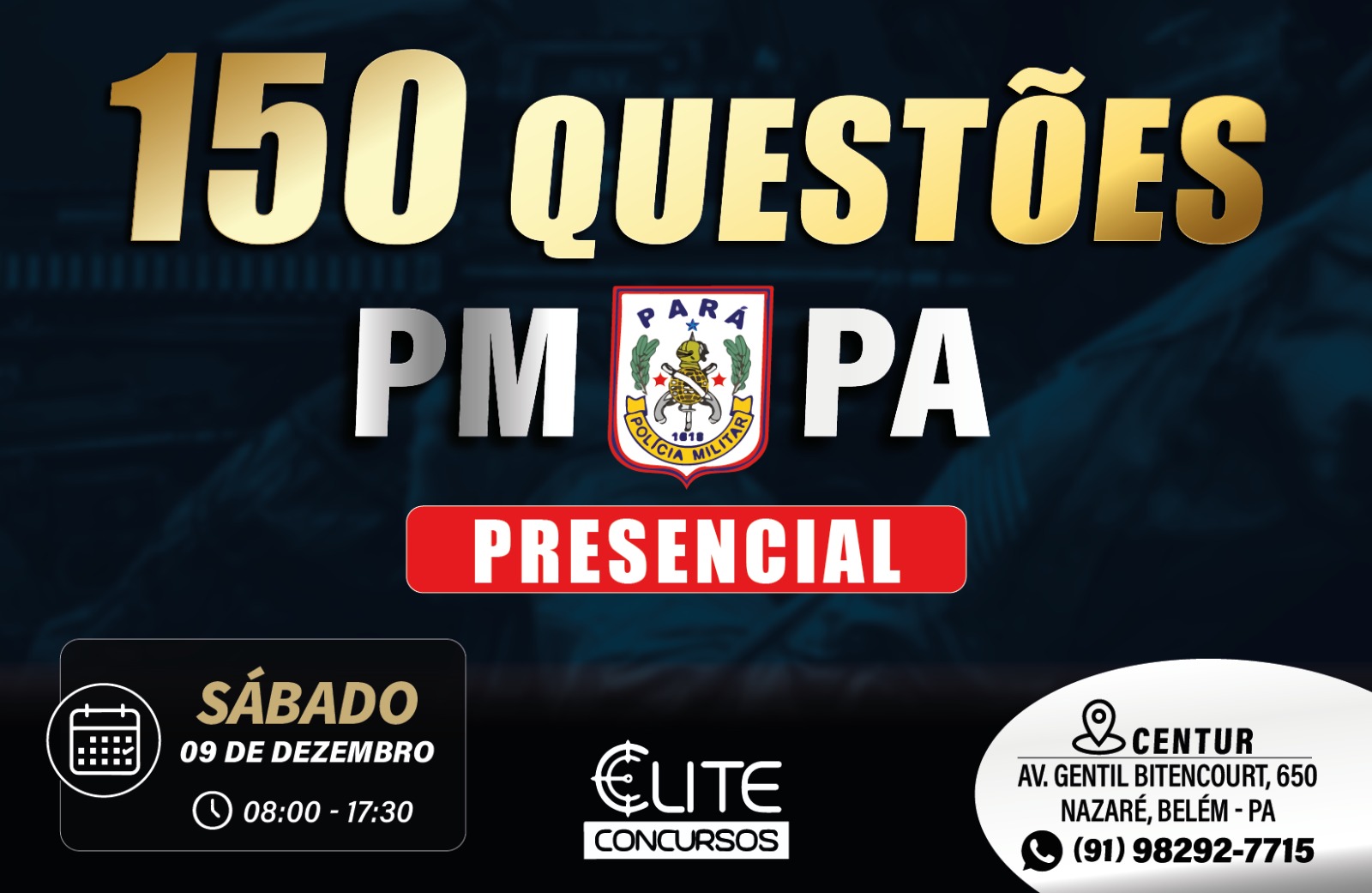 150 QUESTES PM-PA - PRESENCIAL - 09/12